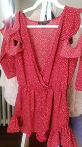 Polkadot low cut romper